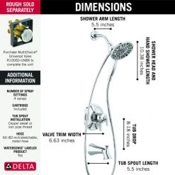Delta Kayra Monitor 17 Series Dual Function Pressure Balanced Tub and Shower with In2ition and Integrated Volume Control - Less Rough-In Valve 9 Delta Kayra Monitor 17 Series Dual Function Pressure Balanced Tub and Shower with In2ition and Integrated Volume Control - Less Rough-In Valve -Delta Faucet Store delta t17433 i alternate image 82