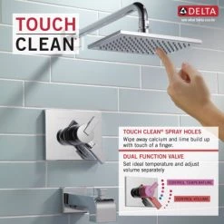 Delta Vero Monitor 17 Series Dual Function Pressure Balanced Tub and Shower with Integrated Volume Control - Less Rough-In Valve -Delta Faucet Store delta t17453 infographic 177