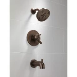 Delta Trinsic Monitor 17 Series Dual Function Pressure Balanced Tub and Shower with Integrated Volume Control - Less Rough-In Valve -Delta Faucet Store delta t17459 tub and shower trim in venetian bronze 1237