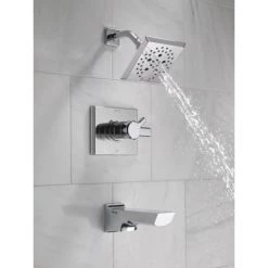 Delta Pivotal Tub and Shower Trim Package with 1.75 GPM Multi Function Shower Head -Delta Faucet Store delta t17499 in use 4 65