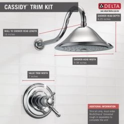 Delta Cassidy Tempassure 17T Series Dual Function Thermostatic Shower Only with Integrated Volume Control - Less Rough-In Valve -Delta Faucet Store delta t17t297 alternate view 210