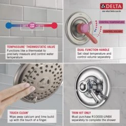 Delta Cassidy Tempassure 17T Series Dual Function Thermostatic Shower Only with Integrated Volume Control - Less Rough-In Valve -Delta Faucet Store delta t17t297 alternate view 211
