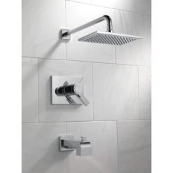 Delta Vero Tempassure 17T Series Dual Function Thermostatic Tub and Shower with 1.75 GPM Shower Head and Integrated Volume Control - Less Rough-In Valve -Delta Faucet Store delta t17t453 we shower view 14