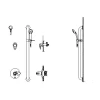 Delta Commercial Thermostatic Shower Trim with Handshower, Integrated Volume Control, and Diverter - Less Rough-In Valve