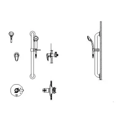 Delta Commercial Thermostatic Shower Trim with Handshower, Hose, Integrated Volume Control, and Diverter - Less Rough-In Valve