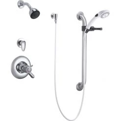 Delta Commercial TempAssure 17T Series Dual Function Thermostatic Shower Trim Package with Handshower and Integrated Volume Control - Less Rough-In Valve