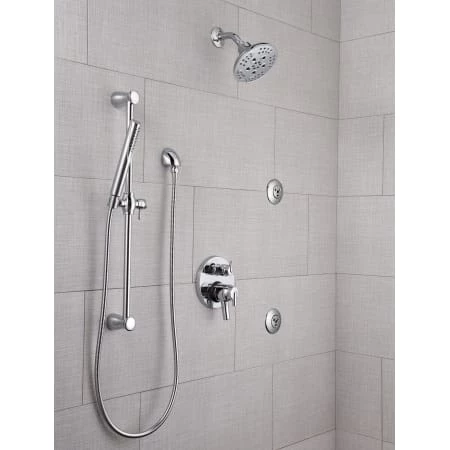 Delta Trinsic 17 Series Pressure Balanced Valve Trim with Integrated Volume Control and 6 Function Diverter for Three Shower Applications - Less Rough-In 2 Delta Trinsic 17 Series Pressure Balanced Valve Trim with Integrated Volume Control and 6 Function Diverter for Three Shower Applications - Less Rough-In - Image 2