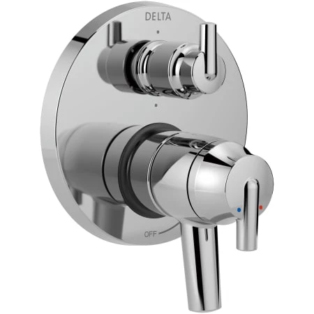 Delta Trinsic 17 Series Pressure Balanced Valve Trim with Integrated Volume Control and 6 Function Diverter for Three Shower Applications - Less Rough-In 1 Delta Trinsic 17 Series Pressure Balanced Valve Trim with Integrated Volume Control and 6 Function Diverter for Three Shower Applications - Less Rough-In