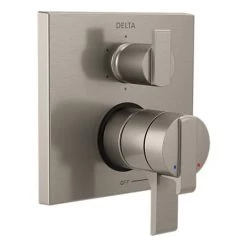 Delta Ara 17 Series Pressure Balanced Valve Trim with Integrated Volume Control and 6 Function Diverter for Three Shower Applications - Less Rough-In