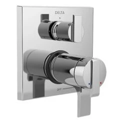 Delta Ara 17T Series Thermostatic Valve Trim with Integrated Volume Control and 3 Function Diverter for Two Shower Applications - Less Rough-In
