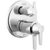Delta Galeon 17T Series Thermostatic Valve Trim with Integrated Volume Control and 3 Function Diverter for Two Shower Applications - Less Rough-In
