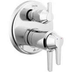 Delta Galeon 17T Series Thermostatic Valve Trim with Integrated Volume Control and 3 Function Diverter for Two Shower Applications - Less Rough-In