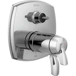 Delta Stryke 17T Series Thermostatic Valve Trim with Integrated Volume Control and 6 Function Diverter for Three Shower Applications - Less Rough-In and Handles