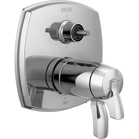 Delta Stryke 17T Series Thermostatic Valve Trim with Integrated Volume Control and 6 Function Diverter for Three Shower Applications - Less Rough-In and Handles 1 Delta Stryke 17T Series Thermostatic Valve Trim with Integrated Volume Control and 6 Function Diverter for Three Shower Applications - Less Rough-In and Handles