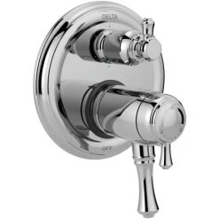 Delta Cassidy 17T Series Thermostatic Valve Trim with Integrated Volume Control and 6 Function Diverter for Three Shower Applications - Less Rough-In