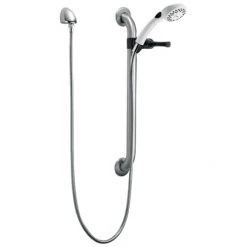 Delta 2.5 GPM Commercial Single Function Hand Shower with Grab Bar, Hose, and Wall Supply - Limited Lifetime Warranty