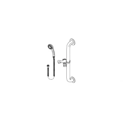 Delta 1.5 GPM Commercial Single Function Hand Shower Package - Includes Hand Shower, Slide Bar, Hose, and Limited Lifetime Warranty