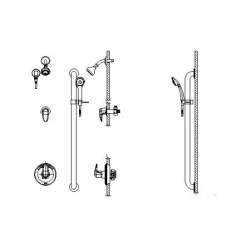 Delta Pressure Balanced Shower Trim with Shower Head, Personal Handshower and Slide Bar