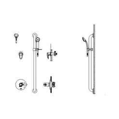 Delta Commercial TempAssure 17T Series Dual Function Thermostatic Shower Trim Package with Handshower and Integrated Volume Control - Less Rough-In Valve