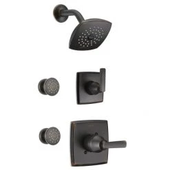 Delta Monitor 14 Series Single Function Pressure Balanced Shower System with Shower Head, and 2 Body Sprays - Includes Rough-In Valves