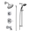 Delta Monitor 14 Series Pressure Balanced Tub and Shower System with Shower Head, Hand Shower, and Slide Bar - Includes Rough-In Valves