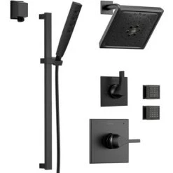 Delta Monitor 14 Series Single Function Pressure Balanced Shower System with Shower Head, 2 Body Sprays and Hand Shower - Includes Rough-In Valves