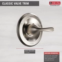 Delta Classic Monitor 13 Series Single Function Pressure Balanced Trim Only Less Rough-In Valve - Limited Lifetime Warranty -Delta Faucet Store t13020 ss 02