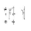 Delta Single Handle Shower Valve Trim with 1.5GPM Single Function Shower Head Personal Hand Shower 24" Grab / Slide Bar with 69" Hose and Metal Blade Handles from the Commercial Series