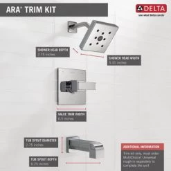 Delta Ara Monitor 14 Series Single Function Pressure Balanced Tub and Shower - Less Rough-In Valve -Delta Faucet Store t14467 03