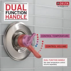 Delta Linden Monitor 17 Series Dual Function Pressure Balanced Valve Trim Only with Integrated Volume Control - Less Rough-In Valve -Delta Faucet Store t17094 ss 03