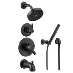 Delta Monitor 17 Series Pressure Balanced Tub and Shower System with Volume Control, Shower Head, Hand Shower, and Slide Bar - Includes Rough-In Valves