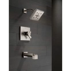 Delta 1.5 GPM Universal 6" Wide Single Function Shower Head with H2Okinetic Technology - Limited Lifetime Warranty -Delta Faucet Store t17467 ss preview